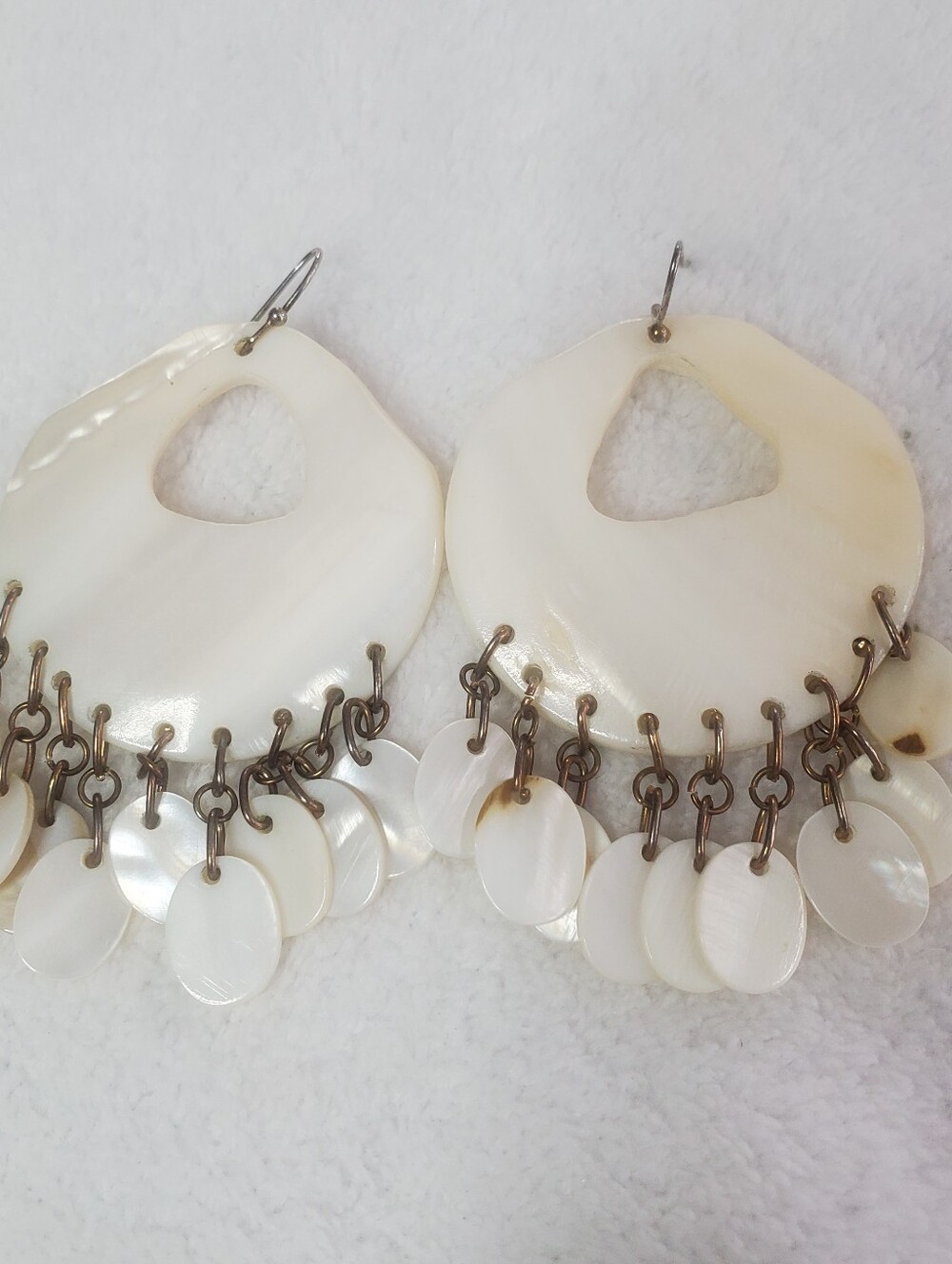 Mother-of-pearl chandelier earrings